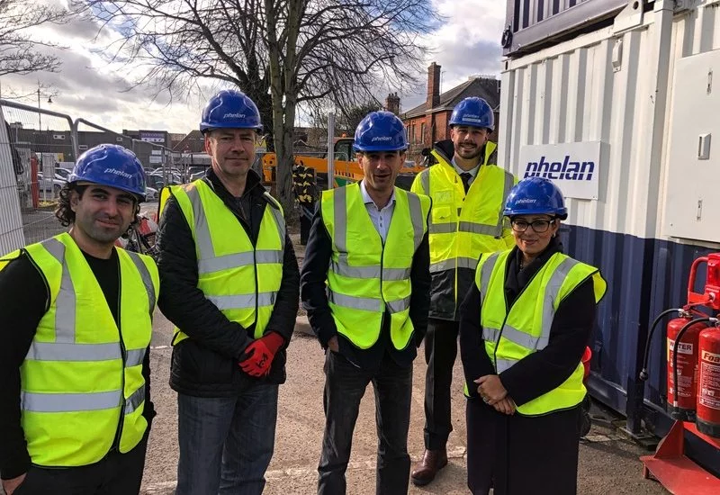 MP Priti Patel visits the Lime Tree Place development in Witham