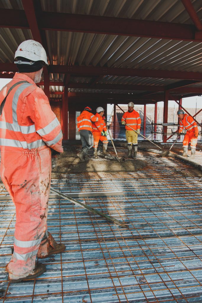 Manningtree High School, LIVE Construction site - Pouring concrete